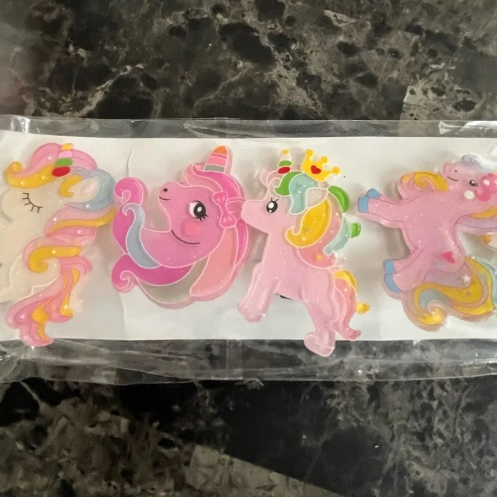 10PCS Baby Toddler Girls Hair Accessories Unicorns Colorful Patterns Hair Clips